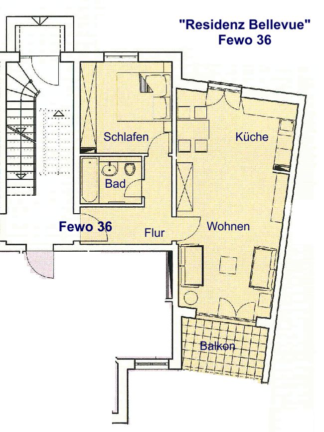Ferienwohnung 36 in der Residenz Bellevue in Zinnowitz auf Usedom, Ferienwohnungen Herrmann, www.Fewo.cc